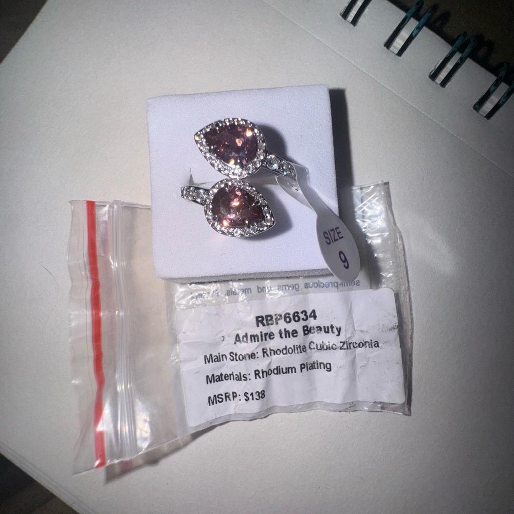 Elegant Silver and Pink Rhodolite Ring